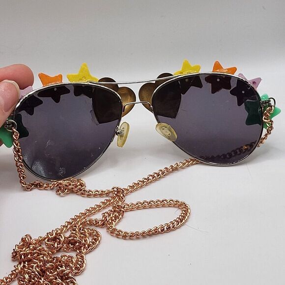 Brebitz Pastel Stars Gold Chain Sunglasses - Picture 3 of 3
